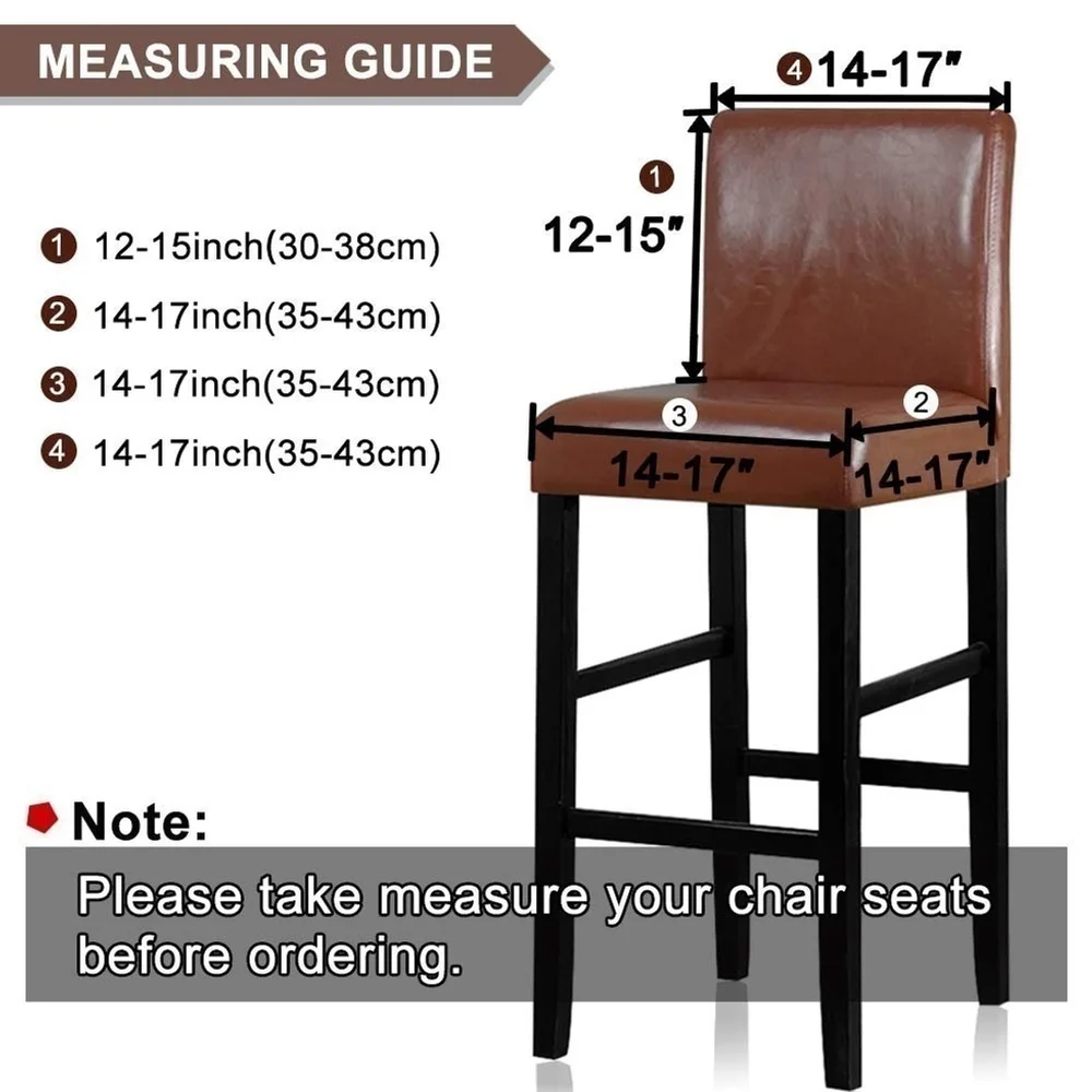 LELLEN Reusable Pub Counter Stool Chair Covers Set of 2 (PeacockBlue)